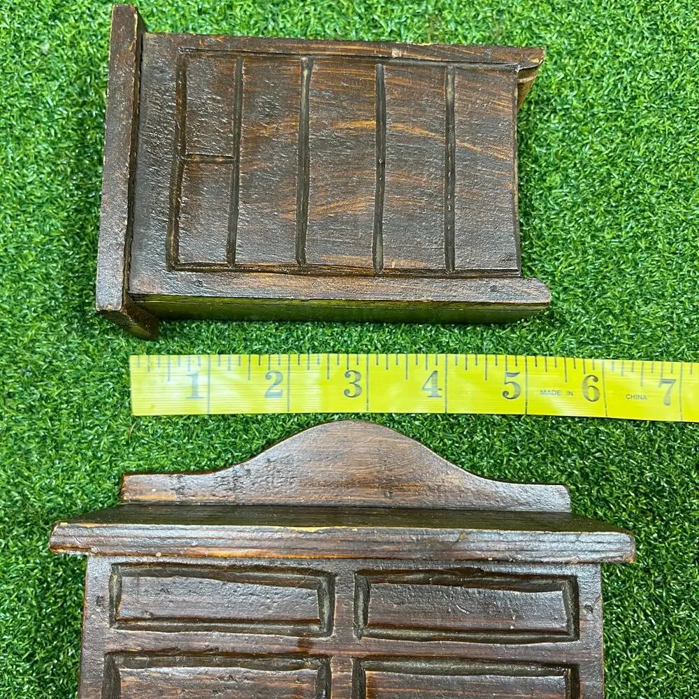 Vintage Miniature Wooden Cabinet Dollhouse Furniture